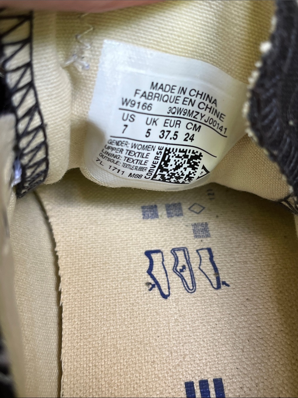 Converse Black and White Low Top Canvas Sneakers - Picture 12 of 12
